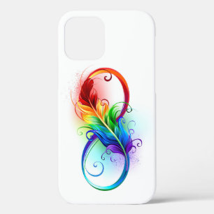 Infinity Symbol with Rainbow Feather iPhone 12 Pro Case