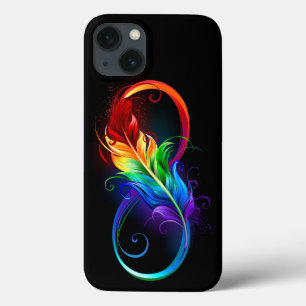 Infinity Symbol with Rainbow Feather iPhone 13 Case