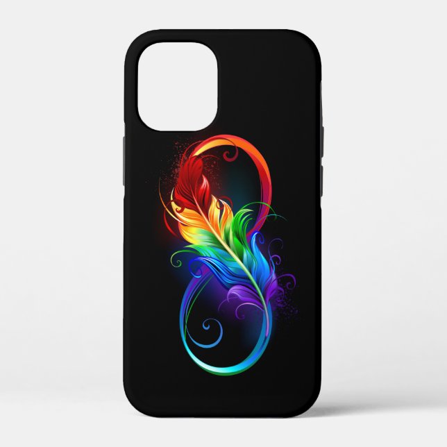 Infinity Symbol with Rainbow Feather Case-Mate iPhone Case (Back)
