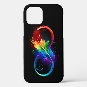 Infinity Symbol with Rainbow Feather iPhone 12 Case