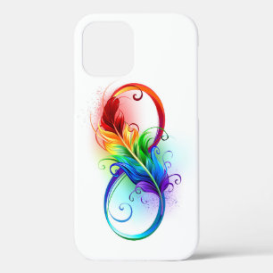 Infinity Symbol with Rainbow Feather iPhone 12 Case
