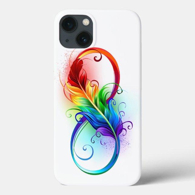 Infinity Symbol with Rainbow Feather Case-Mate iPhone Case (Back)