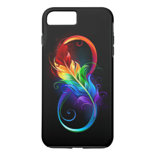 Infinity Symbol with Rainbow Feather Case-Mate iPhone Case