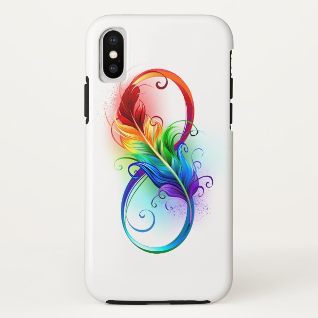 Infinity Symbol with Rainbow Feather Case-Mate iPhone Case (Back)