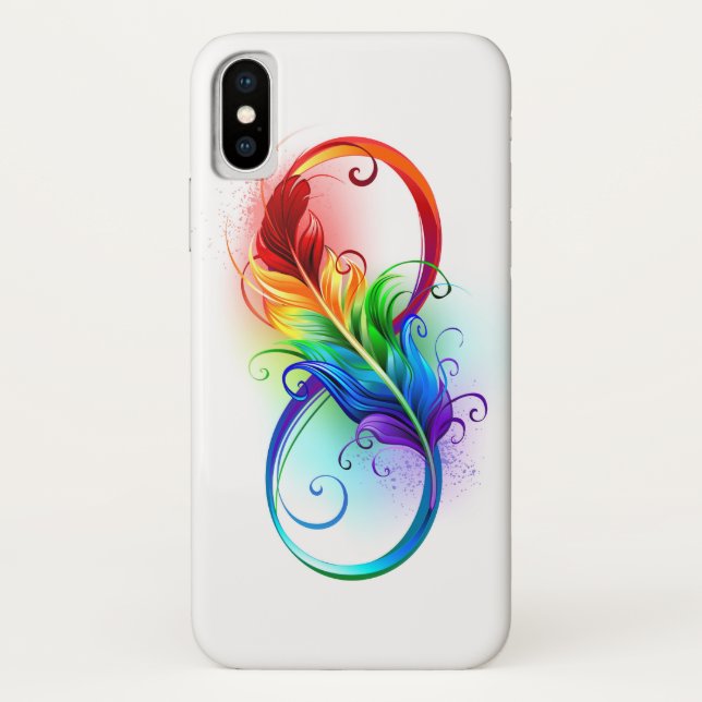 Infinity Symbol with Rainbow Feather Case-Mate iPhone Case (Back)