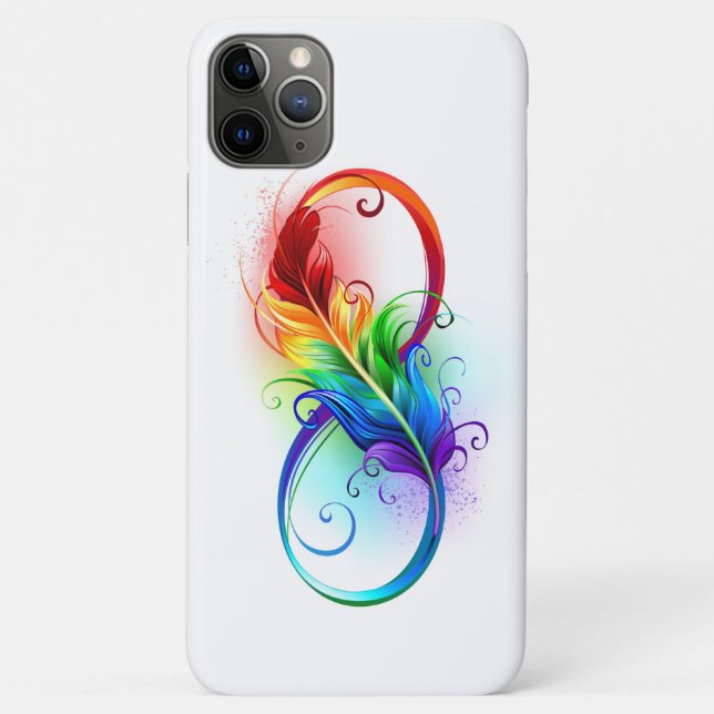 Infinity Symbol with Rainbow Feather Case-Mate iPhone Case (Back)