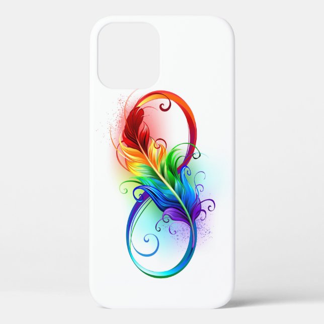 Infinity Symbol with Rainbow Feather Case-Mate iPhone Case (Back)