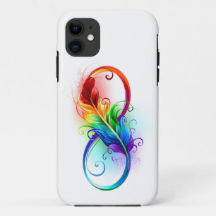 Infinity Symbol with Rainbow Feather Case-Mate iPhone Case