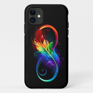 Infinity Symbol with Rainbow Feather Case-Mate iPhone Case