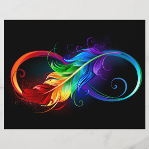 Infinity Symbol with Rainbow Feather Custom Letterhead
