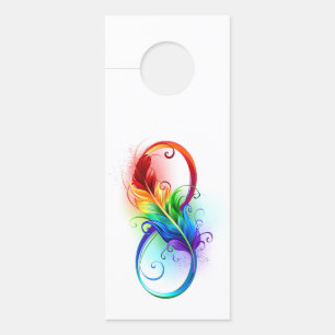 Infinity Symbol with Rainbow Feather Door Hanger