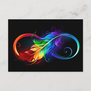 Infinity Symbol with Rainbow Feather Enclosure Card
