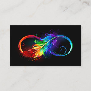 Infinity Symbol with Rainbow Feather Enclosure Card