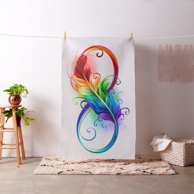 Infinity Symbol with Rainbow Feather Fabric (In Situ)