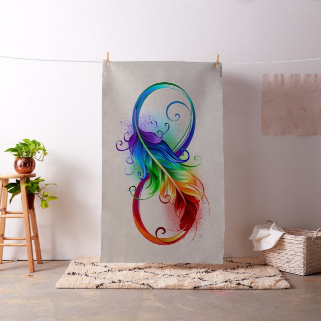 Infinity Symbol with Rainbow Feather Fabric (In Situ)