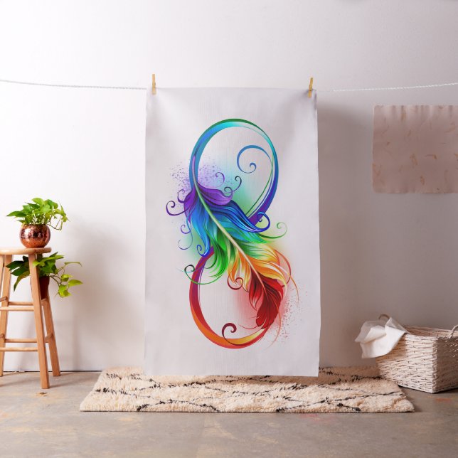Infinity Symbol with Rainbow Feather Fabric (In Situ)