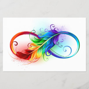 Infinity Symbol with Rainbow Feather Flyer