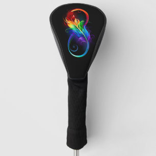 Infinity Symbol with Rainbow Feather Golf Head Cover