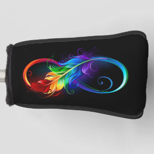 Infinity Symbol with Rainbow Feather Golf Head Cover
