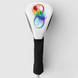 Infinity Symbol with Rainbow Feather Golf Head Cover