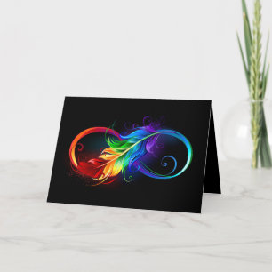 Infinity Symbol with Rainbow Feather Invitation