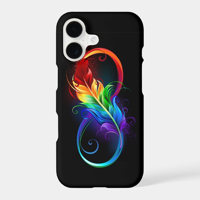 Infinity Symbol with Rainbow Feather iPhone Case (Back)