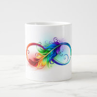 Infinity Symbol with Rainbow Feather