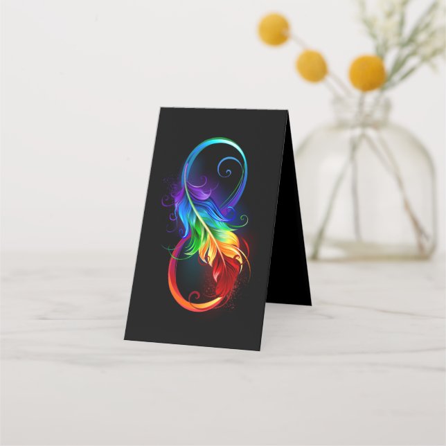 Infinity Symbol with Rainbow Feather Loyalty Card (Front)