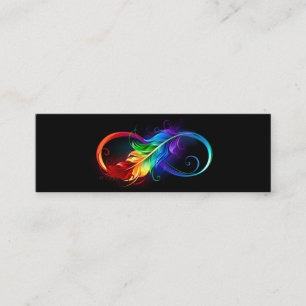 Infinity Symbol with Rainbow Feather Loyalty Card