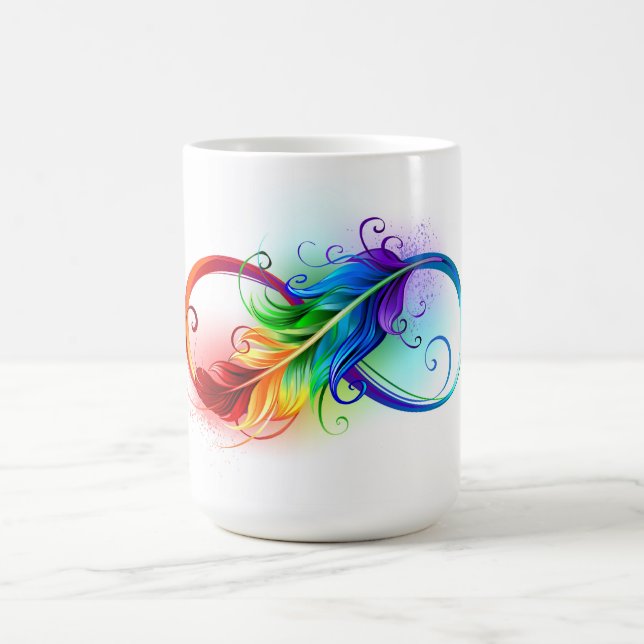 Infinity Symbol with Rainbow Feather Magic Mug (Center)