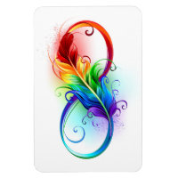 Infinity Symbol with Rainbow Feather