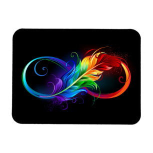 Infinity Symbol with Rainbow Feather Magnet