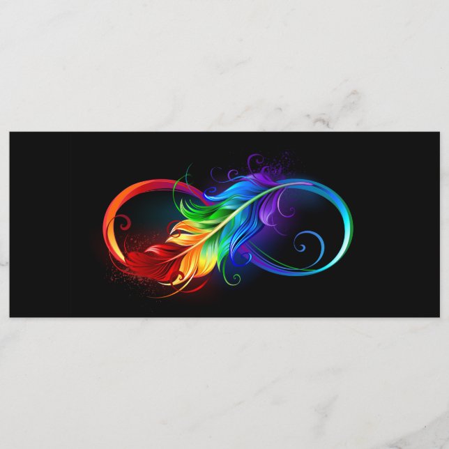 Infinity Symbol with Rainbow Feather Menu (Front)