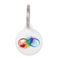 Infinity Symbol with Rainbow Feather
