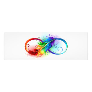 Infinity Symbol with Rainbow Feather Photo Print