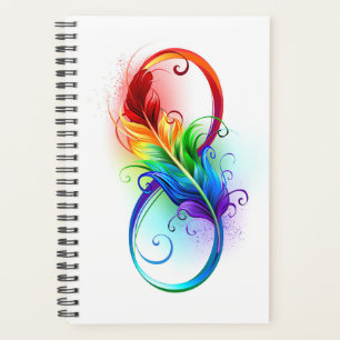 Infinity Symbol with Rainbow Feather Planner