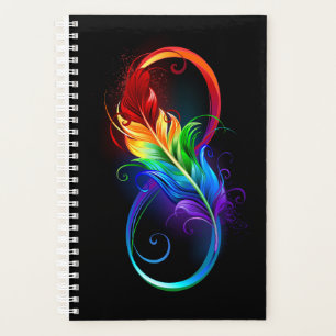 Infinity Symbol with Rainbow Feather Planner