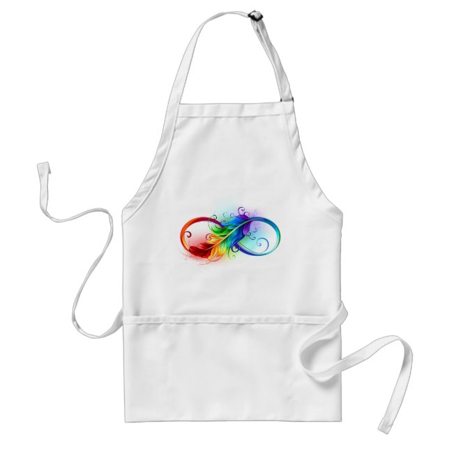 Infinity Symbol with Rainbow Feather Standard Apron (Front)
