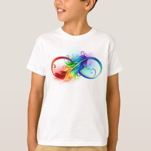 Infinity Symbol with Rainbow Feather T-Shirt