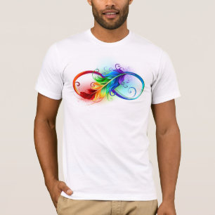 Infinity Symbol with Rainbow Feather T-Shirt
