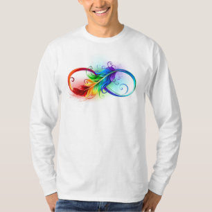 Infinity Symbol with Rainbow Feather T-Shirt