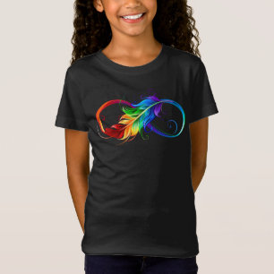 Infinity Symbol with Rainbow Feather T-Shirt