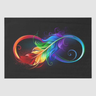 Infinity Symbol with Rainbow Feather Tissue Paper