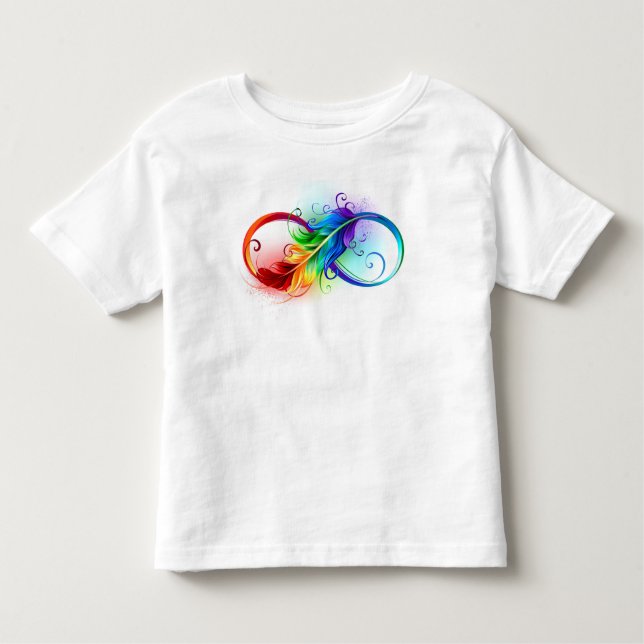 Infinity Symbol with Rainbow Feather Toddler T-Shirt (Front)