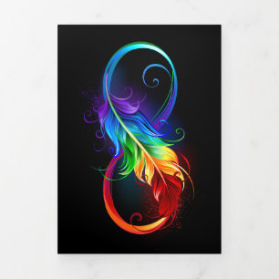 Infinity Symbol with Rainbow Feather Tri-Fold Programme