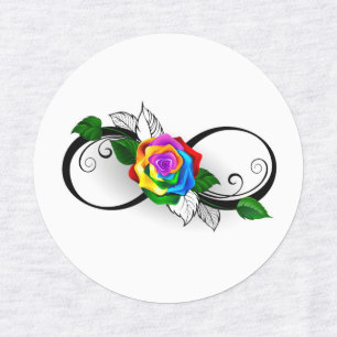Infinity Symbol with Rainbow Rose