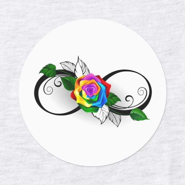 Infinity Symbol with Rainbow Rose (Design 1)