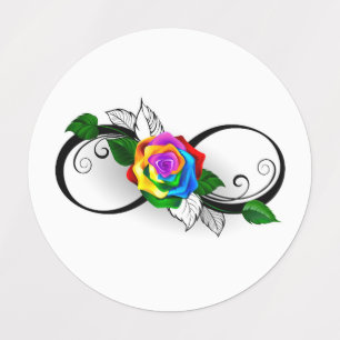 Infinity Symbol with Rainbow Rose