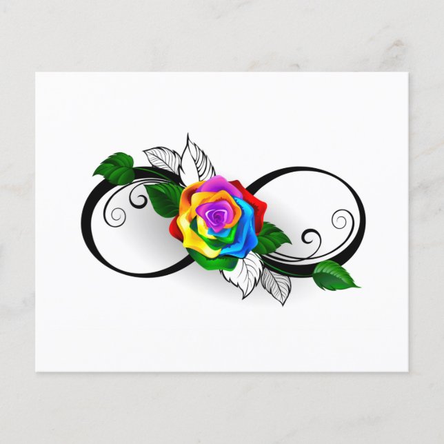 Infinity Symbol with Rainbow Rose (Front)