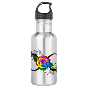 Infinity Symbol with Rainbow Rose 532 Ml Water Bottle